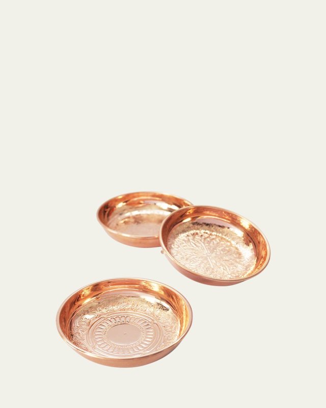 Vintage Inspired Copper Ring Dish, Set of 3